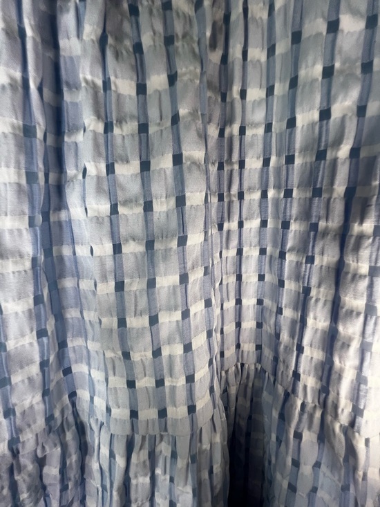 English Factory Gingham Tiered Midi Dress Bow Tie Sleeves S - Picture 3 of 9